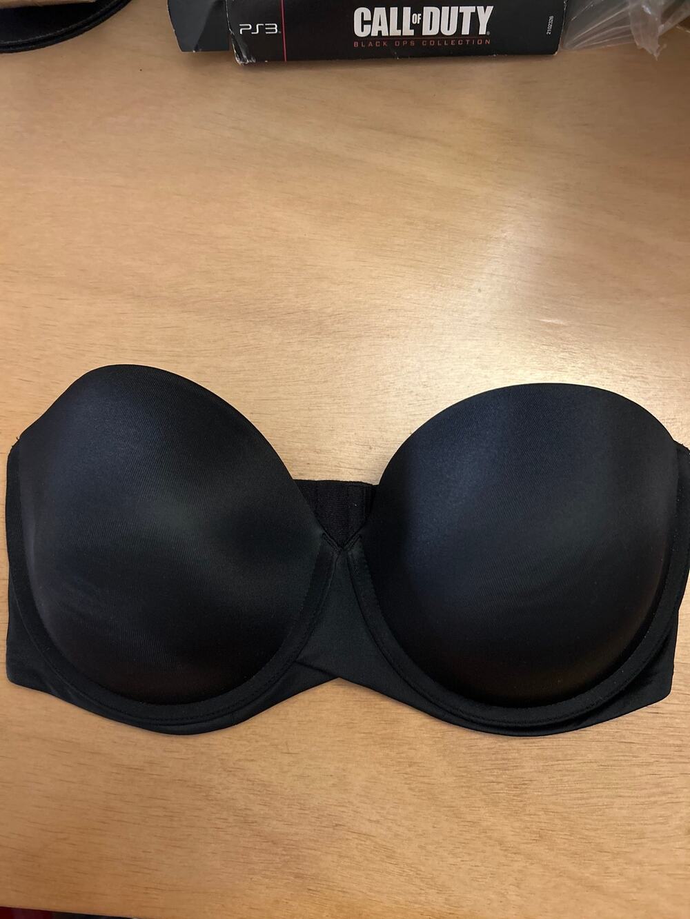 New Women’s Maidenform Underwired Strapless Bra Pad at Bottom Black Size 36DD